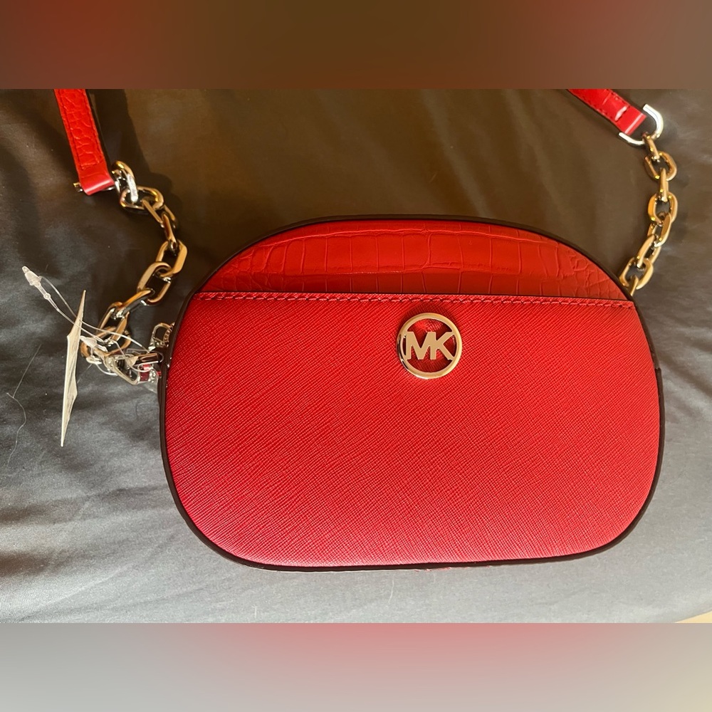 NWT Michael Kors Red Crossbody Bag Jet set